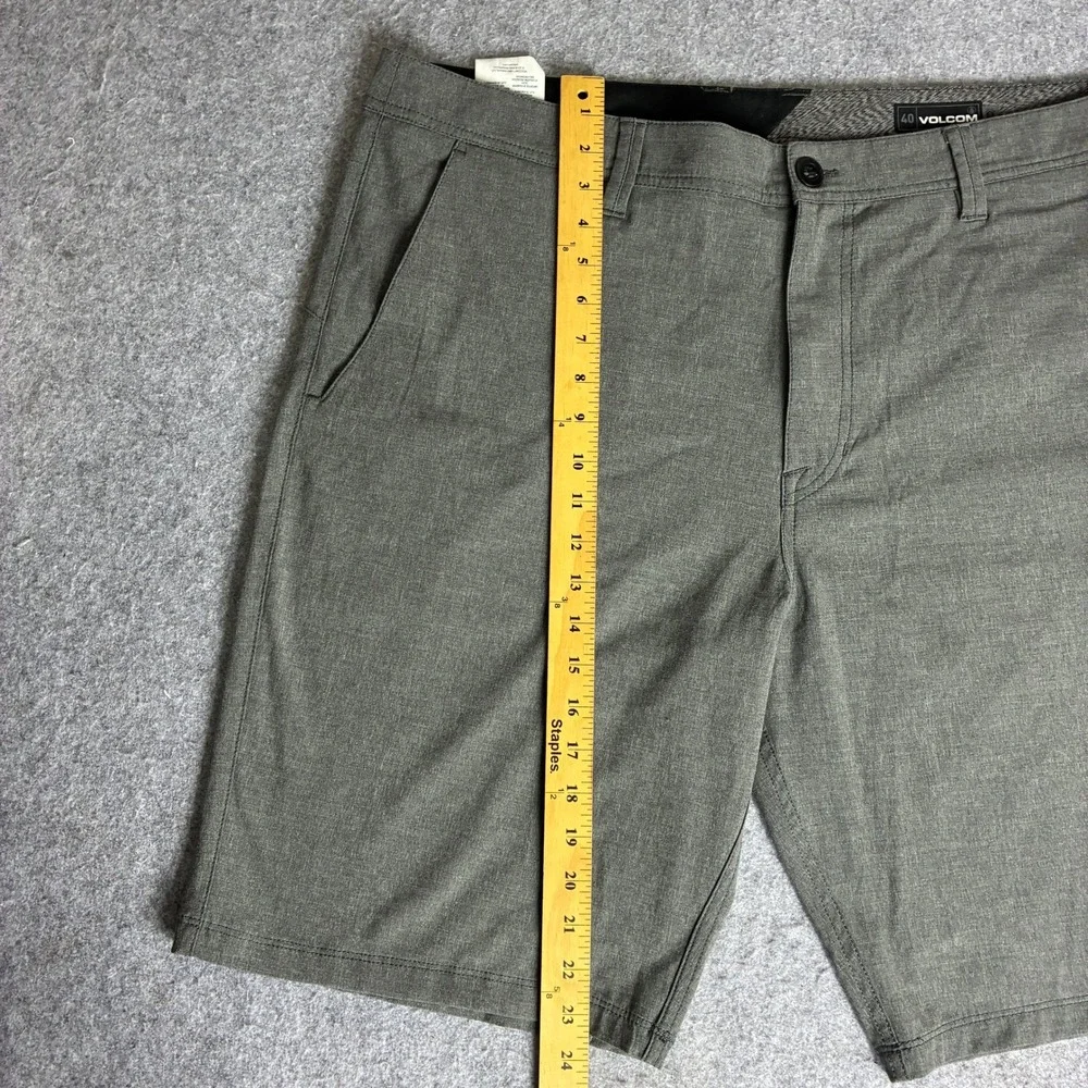 Volcom Frickin Modern Stretch Chino Shorts Mens 41x10 Heather Olive Green Skater